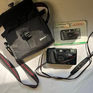 Nikon One Touch 100 35mm Point & Shoot Camera W/ Manual Case Strap & Film TESTED